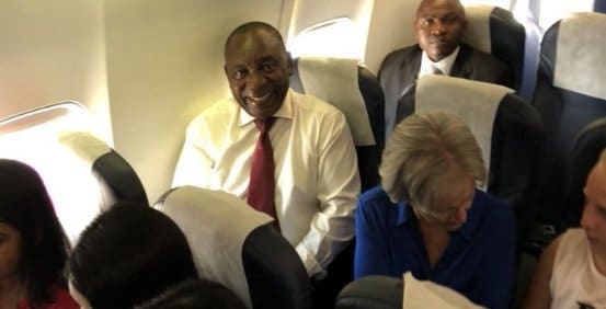 President Ramaphosa travels economy class