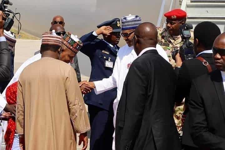 COAS Conference: Buhari Arrives Maiduguri