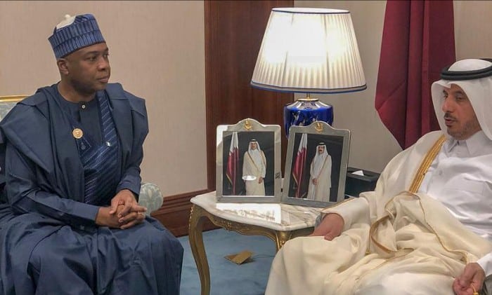 Saraki Meets Qatari PM, Raises Issues Of Visa Restriction On Nigerians
