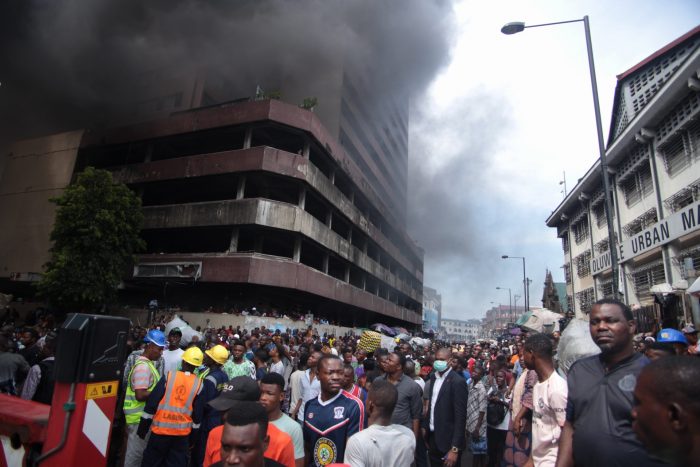 Balogun Market Up In flames, Firefighters Battle