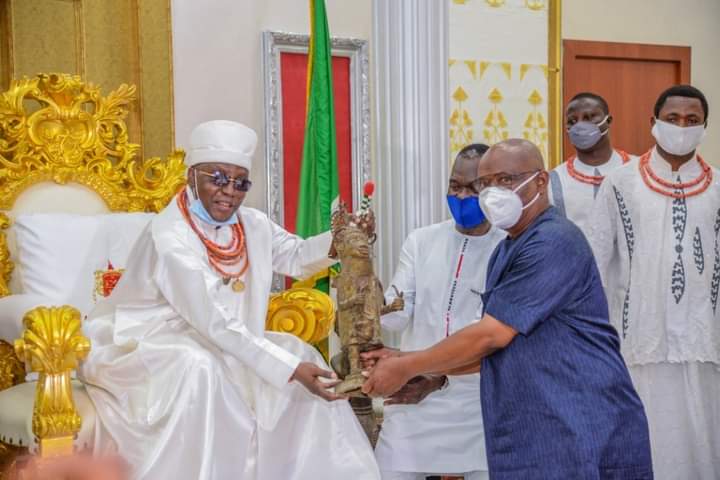 Edo 2020: Gov. Wike Commends Oba Of Benin For His Apolitical Stance
