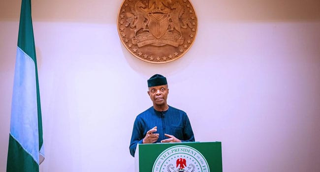 Policy actions to drive industrialization through continental free trade listed by VP Osinbajo