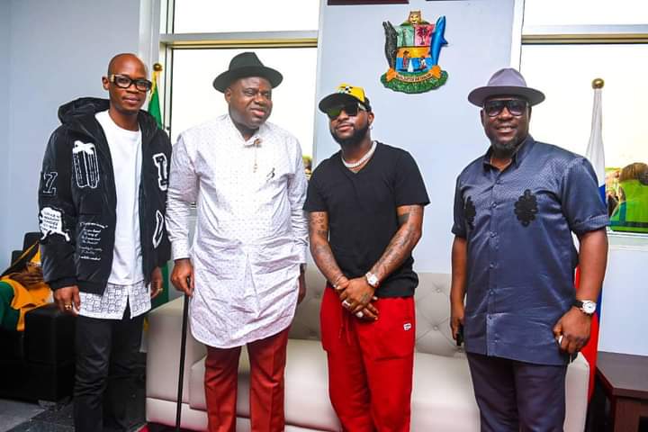 Gov. Diri Receives Davido In Yenagoa, Hands Over Bayelsa-born New Artiste