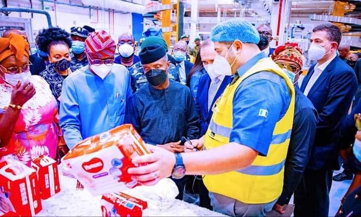 Osinbajo Highlights Ease of Doing Business Reforms By FG At Diaper Plant Commissioning