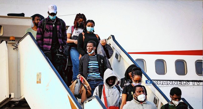 BREAKING: First Batch Of Nigerians Fleeing Russian Aggression Arrive From Romania