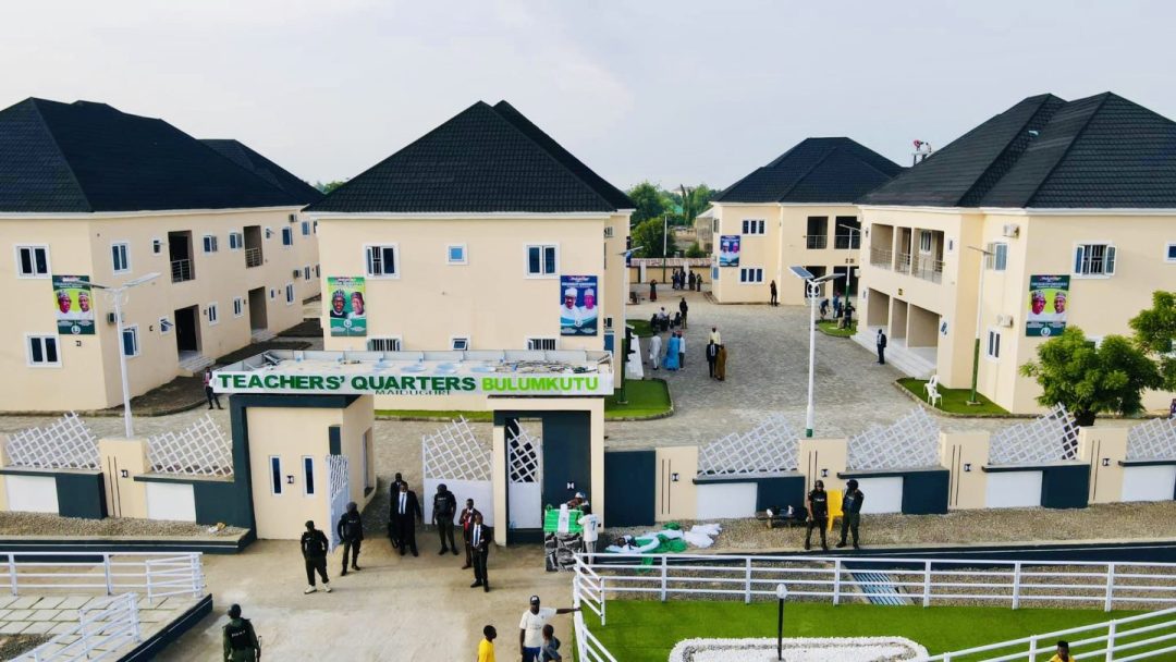 Photos: Buhari Opens Impressive Quarters Built For Teachers By The Zulum Administration