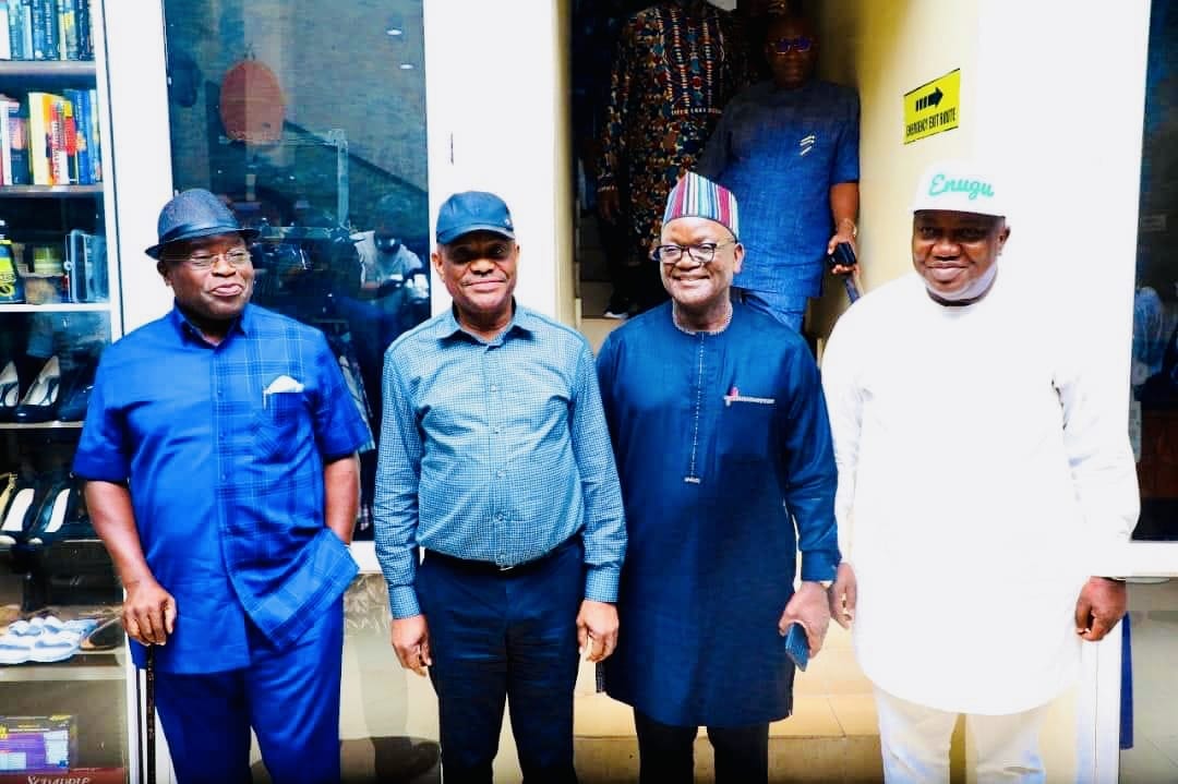 Ortom Reveals their Motivation During Visit of PDP Integrity Governors to Enugu Govt House