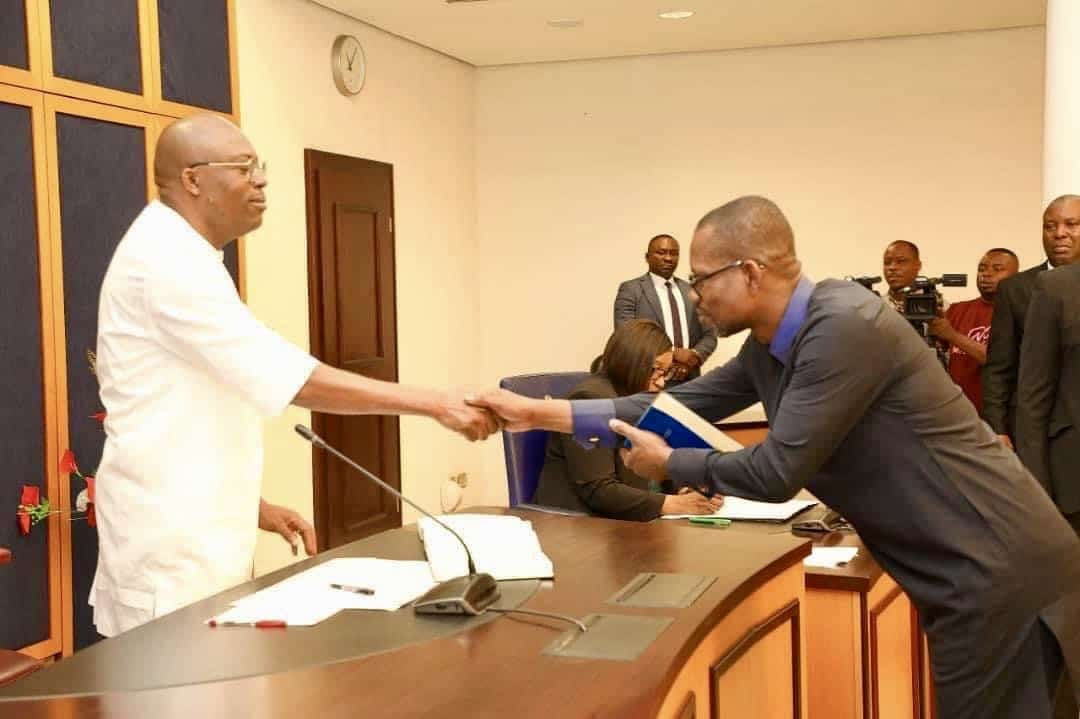Gov Fubara Swears in 9 Previously Resigned Commissioners, Exhorts Them to Leave a Legacy of Good Deeds