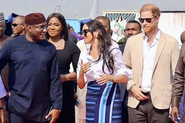 Daily Mail Raises Alarm, Claims Harry and Meghan Greeted in Nigeria by Fugitive Airline Boss Wanted for $20M Fraud