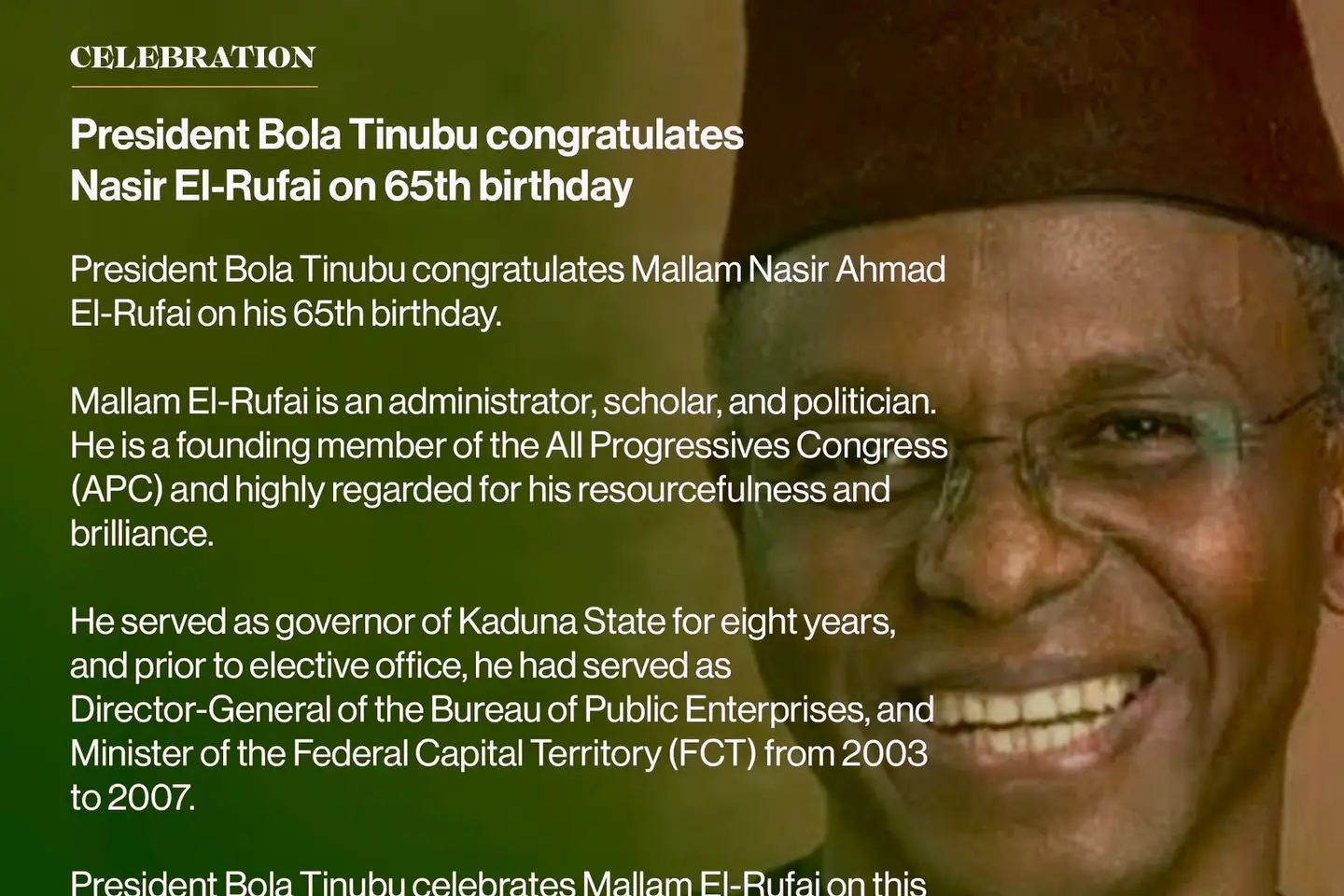 Tinubu’s Bold Birthday Salute Amid APC Rift