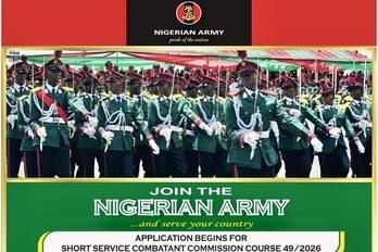 Nigerian Army Opens SSC Course 49: Fast Track To Commissioned Officer Amid Manpower Shortfall